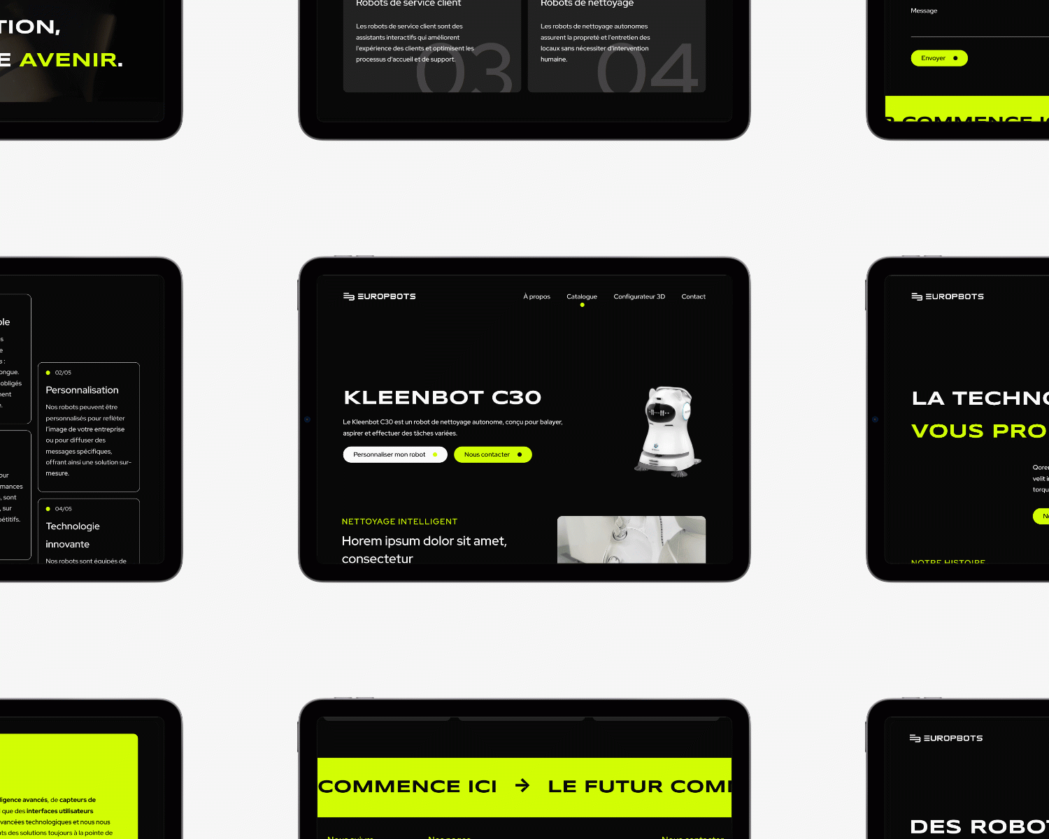 conception de site web europbots configurateur 3d - agence web paris 92 93 95 L'AGENCE FRAPPANTE