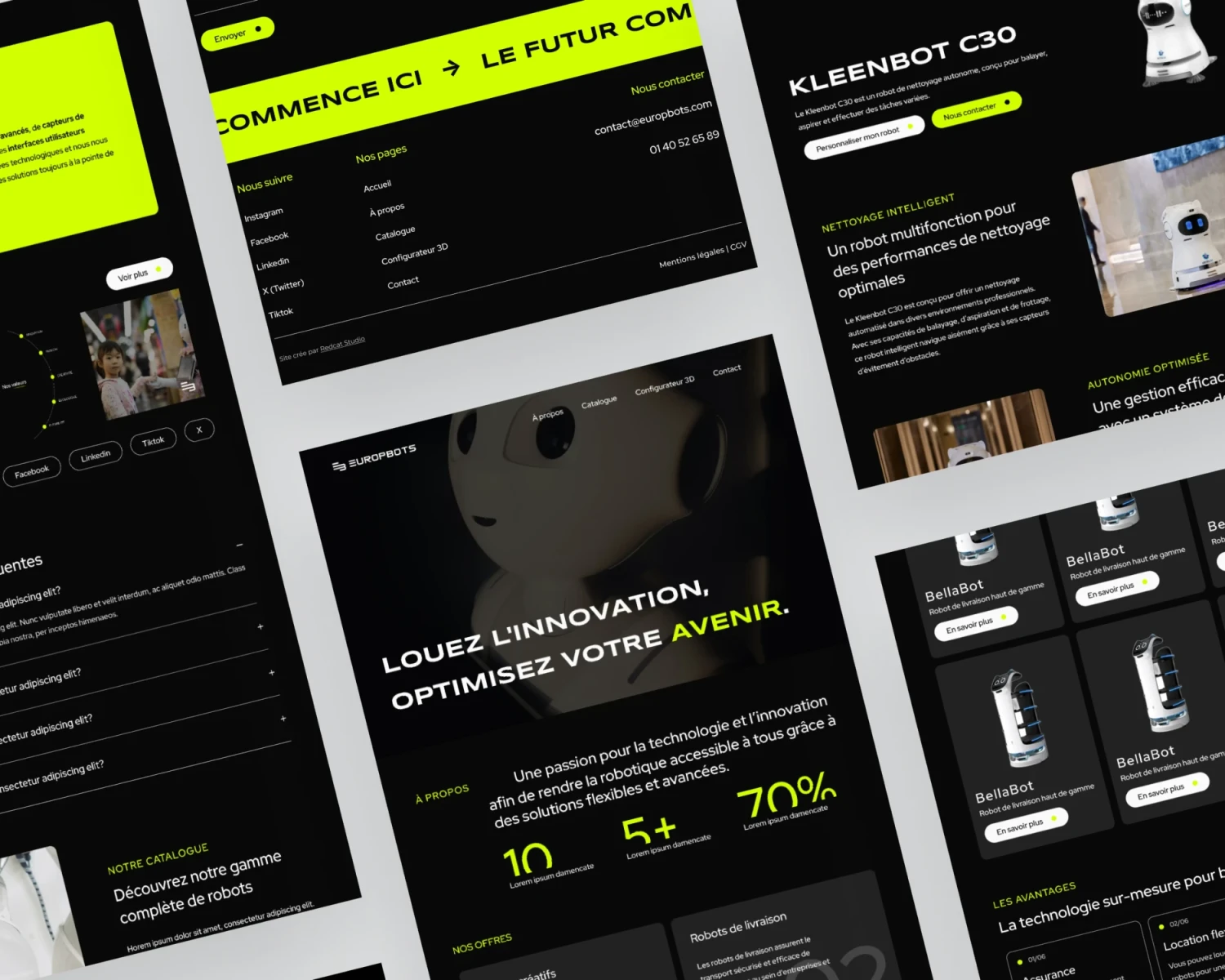 conception de site web europbots configurateur 3d - agence web paris 92 93 95 L'AGENCE FRAPPANTE